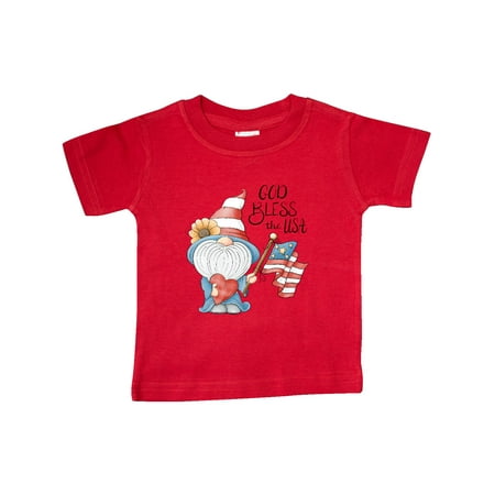 Inktastic God Bless the USA Gnome Gift Baby Boy or Baby Girl T-Shirt