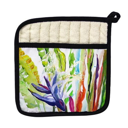 Betsy Drake PT776 Abstract Bird of Paradise Pot Holder