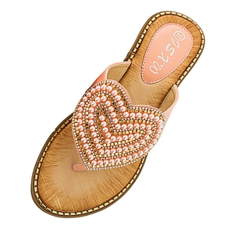 ZIZOCWA Women S Flat Flip Flops Summer Rhinestone Heart Clip Toe Slippers Beach Shoes Outdoor Non-Slip Sandals Casual Elegant Slides Pink Size8
ZIZOCWA Women S Flat Flip Flops Summer Rhinestone Heart Clip Toe Slippers Beach Shoes Outdoor Non-Slip Sandals Casual Elegant Slides Pink Size8