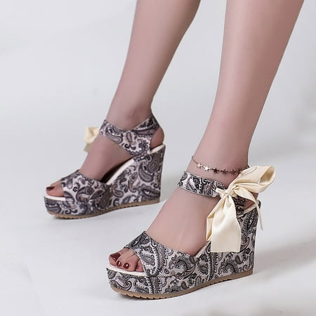 XIAQUJ Ladies Fashion Cashew Flower Fabric Face Open Toe Thick Sole Slope Heel Sandals Sandals for Women Brown 7(38)
XIAQUJ Ladies Fashion Cashew Flower Fabric Face Open Toe Thick Sole Slope Heel Sandals Sandals for Women Brown 7(38)
