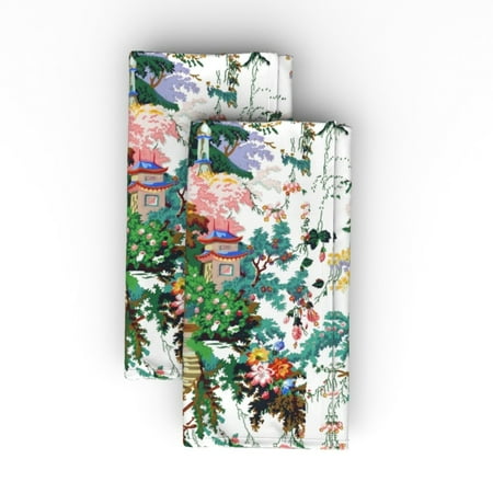 Cotton Sateen Dinner Napkins (Set of 2) - Chinoiserie Toile Asian Chinese Painted Colorful Spring Print Cloth Dinner Napkins by Spoonflower
Cotton Sateen Dinner Napkins (Set of 2) - Chinoiserie Toile Asian Chinese Painted Colorful Spring Print Cloth Dinner Napkins by Spoonflower
