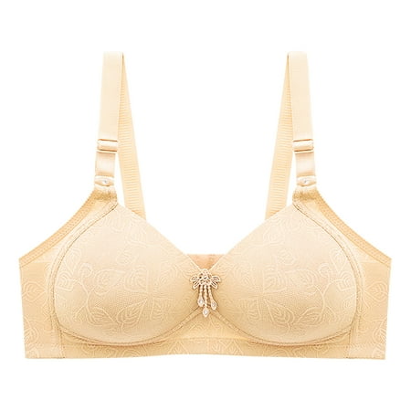 

RYRJJ Clearance Women s Full-Coverage Plus Size Non Padded Wireless Minimizer Bra for Ladies Breathable Soft Comfort Push Up Shaping Everyday Bras(Beige 3XL)