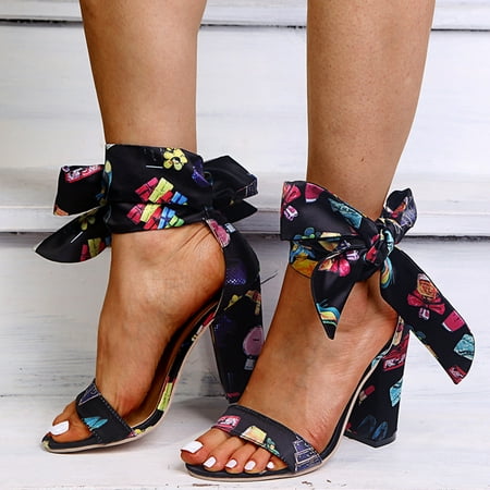 HIBRO Women s Sandals With Large Summer Ethnic Color Bow Tie