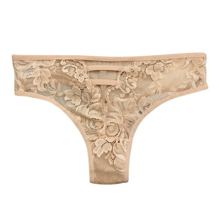 Womens Lace Breathable Lace Hollow Out And Raise The Pure Brief Panties