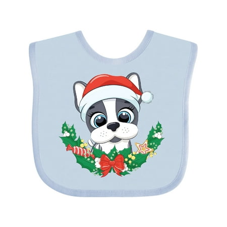 Inktastic Christmas Puppy Gift Baby Boy or Baby Girl Bib