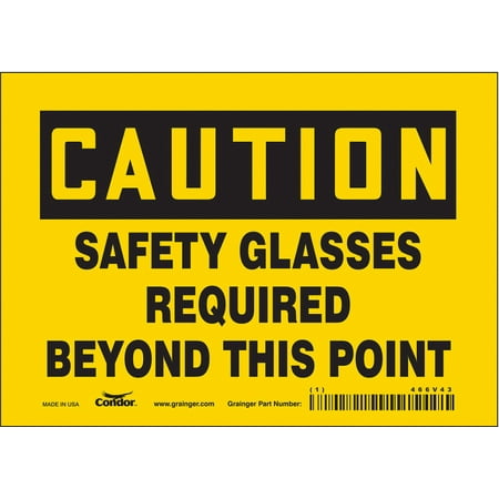 Condor Safety Sign 5 inx7 in Vinyl 466V43 466V43 ZO-G5556210