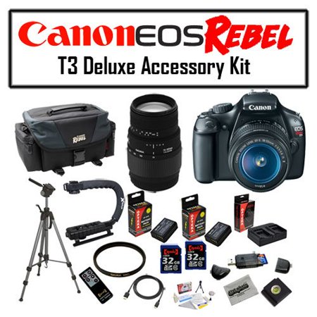 Super Pro Package Featuring Canon EOS Rebel T3 12.2 MP Digital Camera, Sigma 70-300mm f\/4-5.6 DG Macro Lens And More Super Pro Package Featuring Canon EOS Rebel T3 12.2 MP Digital Camera, Sigma 70-300mm f\/4-5.6 DG Macro Lens And More