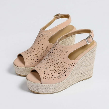Ecqkame Women s Wedges Sandals Clearance Women s Fashion Solid Wedges Casual Buckle Strap Hollow-out Roman Shoes Sandals Pink 38
Ecqkame Women s Wedges Sandals Clearance Women s Fashion Solid Wedges Casual Buckle Strap Hollow-out Roman Shoes Sandals Pink 38