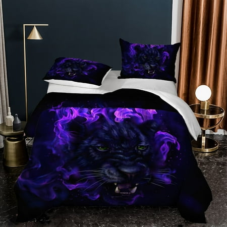 3d Digital Printing Thick Feather Silk Cotton Animal Panther