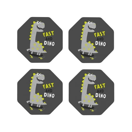 Coasters Set of 4 - Cute Dinosaur Skate Drink Coasters for Tabletop Protection Leather Coasters for Living Room Decor and Housewarming Gift Octagon
Coasters Set of 4 - Cute Dinosaur Skate Drink Coasters for Tabletop Protection Leather Coasters for Living Room Decor and Housewarming Gift Octagon