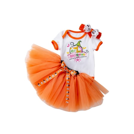 Genuiskids Newborn Baby Girl Halloween Outfits Short Sleeve Pumpkin Romper Mesh Tutu Skirt with Headband Clothes Sets
Genuiskids Newborn Baby Girl Halloween Outfits Short Sleeve Pumpkin Romper Mesh Tutu Skirt with Headband Clothes Sets