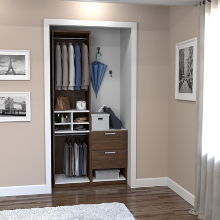 Cielo by Bestar Classic 39" Reach-in Closet in Oak Barrel and White