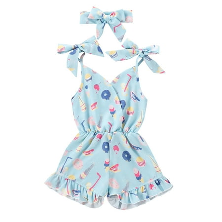Xingqing Toddler Kids Baby Girls Clothes Easter Romper Jumpsuit Sleeveless Strap Ruffle Romper Bodysuit Outfits Blue-Donuts 3-4 Years
Xingqing Toddler Kids Baby Girls Clothes Easter Romper Jumpsuit Sleeveless Strap Ruffle Romper Bodysuit Outfits Blue-Donuts 3-4 Years