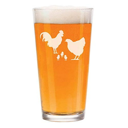 16 oz Beer Pint Glass Chicken Family 
16 oz Beer Pint Glass Chicken Family