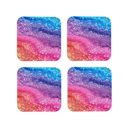 Tideii Rainbow Glitter Cute for Leather Coasters 4 Pieces Anti-fouling and Anti-scalding Decorative Coasters Suitable for Restaurants Kitchens Coffee Shops-Square
Tideii Rainbow Glitter Cute for Leather Coasters 4 Pieces Anti-fouling and Anti-scalding Decorative Coasters Suitable for Restaurants Kitchens Coffee Shops-Square