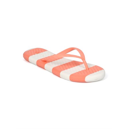Women PVC Striped Thong Sandal - 17843 By Qupid Collection