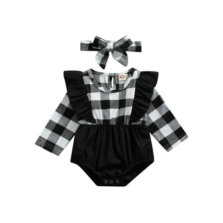 ZIYIXIN Newborn Baby Girls Christmas Clothes Long Sleeve Plaids Romper Jumpsuit with Headband Outfits Black 12-18 Months
ZIYIXIN Newborn Baby Girls Christmas Clothes Long Sleeve Plaids Romper Jumpsuit with Headband Outfits Black 12-18 Months