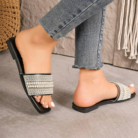 Quinlirra Sandals Women Flat-Bottom Large Beaded Flip-Flops Rhinestones Light Beach Slippers Birthday Gifts for Women
Quinlirra Sandals Women Flat-Bottom Large Beaded Flip-Flops Rhinestones Light Beach Slippers Birthday Gifts for Women