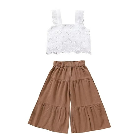 Toddler Kid Girls Summer Outfits Sleeveless Lace Floral Crochet Crop Top Solid Wide Leg Pant Set
Toddler Kid Girls Summer Outfits Sleeveless Lace Floral Crochet Crop Top Solid Wide Leg Pant Set