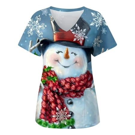 Youmylove Women Scrubs Top Christmas Printed Short Sleeve Pocket V-Neck Overalls T-Shirts Short Sleeve Top
Youmylove Women Scrubs Top Christmas Printed Short Sleeve Pocket V-Neck Overalls T-Shirts Short Sleeve Top