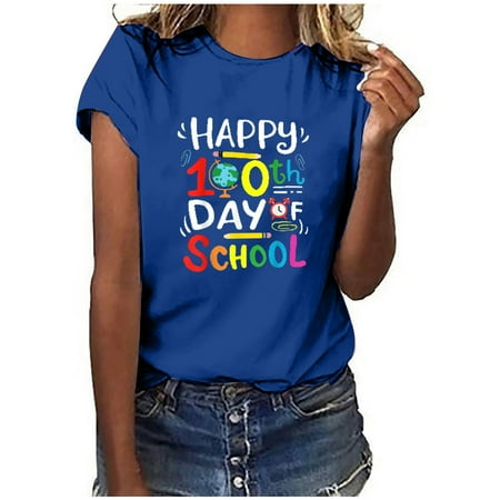 Ladies Tops And Blouses Womens Work Tops Girls Short Sleeve Out Blouse Funny Print Shirt T-Shirt Tops Round-Neck Maternity Shirts Blue S
Ladies Tops And Blouses Womens Work Tops Girls Short Sleeve Out Blouse Funny Print Shirt T-Shirt Tops Round-Neck Maternity Shirts Blue S