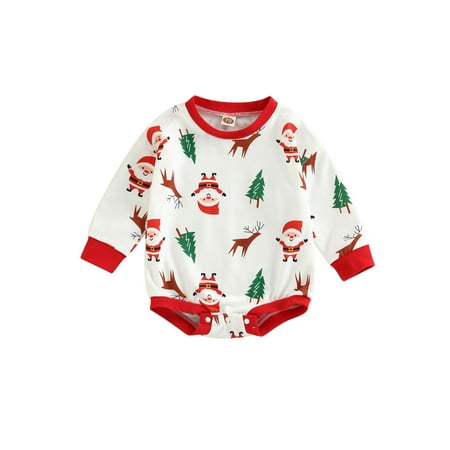 Christmas Newborn Baby Romper Bodysuits Cartoon Santa Claus Tree Elk Print Long Sleeve Casual Jumpsuit for Girls Boys
Christmas Newborn Baby Romper Bodysuits Cartoon Santa Claus Tree Elk Print Long Sleeve Casual Jumpsuit for Girls Boys