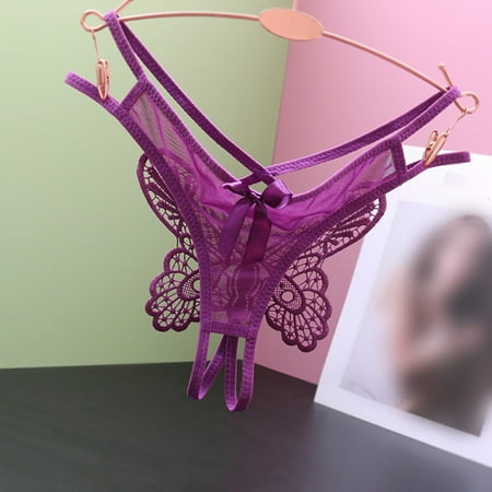 MRULIC panties for women Women Low Waist Traceless Mesh Embroidered Big Butterfly Open End Thong Purple + One size
MRULIC panties for women Women Low Waist Traceless Mesh Embroidered Big Butterfly Open End Thong Purple + One size