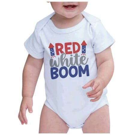 7 ate 9 Apparel Kids Patriotic 4th of July Outfit - Red White Boom Fireworks White Onepiece 3-6 Months
7 ate 9 Apparel Kids Patriotic 4th of July Outfit - Red White Boom Fireworks White Onepiece 3-6 Months