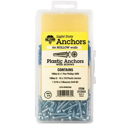 ACEDS 5325790 8-10 Phillip Plastic Anchor Kit