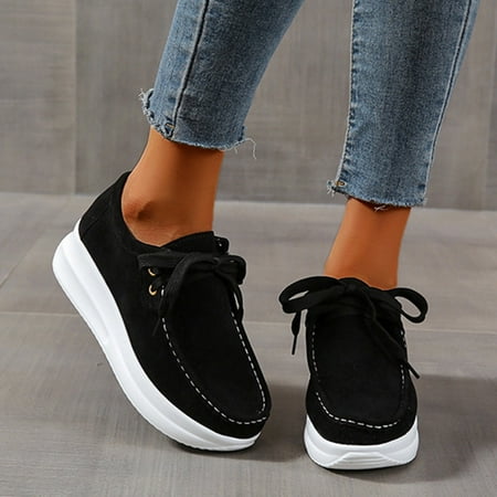 Summer Savings Clearance! Zpanxa Womens Casual Shoes Womens Single Shoes Solid Color Thick-Soled Flat Wedges Casual Students Shoes Black 37
Summer Savings Clearance! Zpanxa Womens Casual Shoes Womens Single Shoes Solid Color Thick-Soled Flat Wedges Casual Students Shoes Black 37