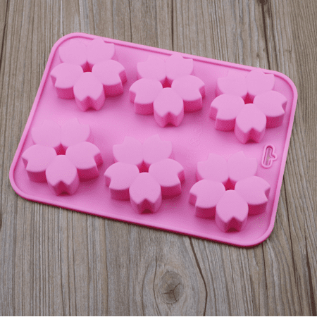 6 Cups Sakura Mold Silicone Cake Jelly Mold Baking Manual Soap DIY Candle Mold