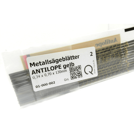Antilope Jewelers Saw Blades #2 Jewelry Making Pack of 144 pcs. Made in Germany
Antilope Jewelers Saw Blades #2 Jewelry Making Pack of 144 pcs. Made in Germany