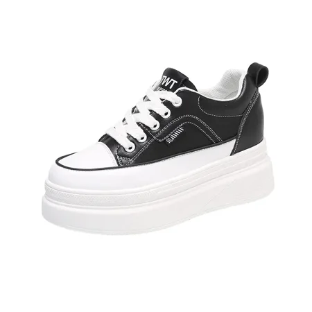 Women‘s Casual Sneakers Thick Sole Skate Shoes Waterproof Low Top Lace-up Shoes