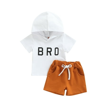 Canrulo Summer Causal Baby Boys 2pcs Clothes Bro Letter Short Sleeve Hooded Tops+Solid Shorts Sets White 3-6 Months
Canrulo Summer Causal Baby Boys 2pcs Clothes Bro Letter Short Sleeve Hooded Tops+Solid Shorts Sets White 3-6 Months