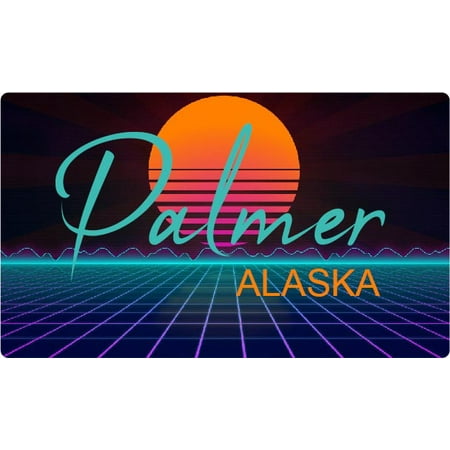Palmer Alaska 4 X 2.25-Inch Fridge Magnet Retro Neon Design