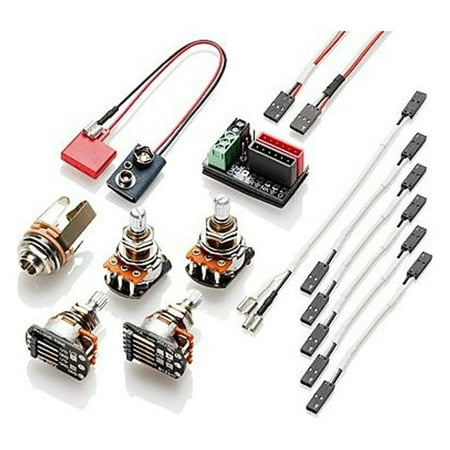 HYYYYH Solderless Wiring Kit for 1-2 Active Pickups - Short Shaft (Strat) 10mm