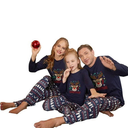 Dadaria Family Pajamas Matching Sets Moms Christmas Fashion Print Long Sleeve Top Pants Suit Family Parent-child Wear Blue Women M
Dadaria Family Pajamas Matching Sets Moms Christmas Fashion Print Long Sleeve Top Pants Suit Family Parent-child Wear Blue Women M