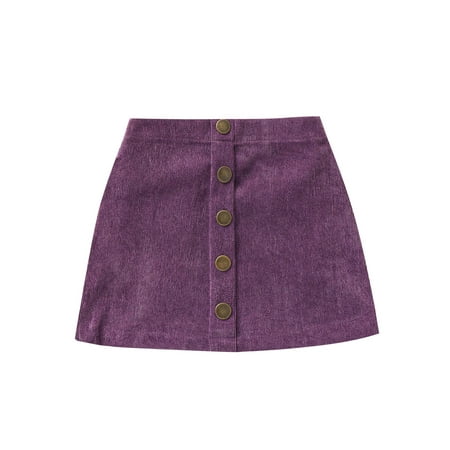 Musuos Baby Girls Button Short Skirt Solid Corduroy Stylish Skirt 0-3T