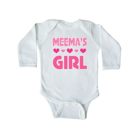 Inktastic Meema Girl Granddaughter Gift Gift Baby Girl Long Sleeve Bodysuit