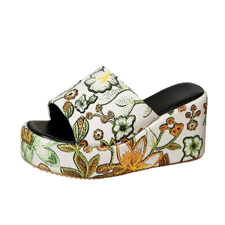 Youmylove Women Fashion Floral Printed Leather Fish Mouth Sloping Heel Thick Sole Sandals Summer Comfy Daily Simple Walking Footwears
Youmylove Women Fashion Floral Printed Leather Fish Mouth Sloping Heel Thick Sole Sandals Summer Comfy Daily Simple Walking Footwears