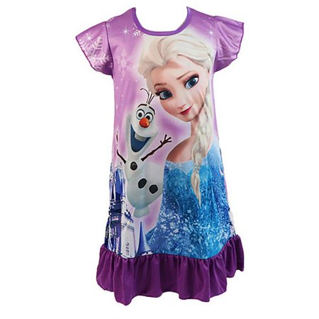 Little Girls Princess Pajamas Nightgown Toddler Printed Nightdress Sleepwear