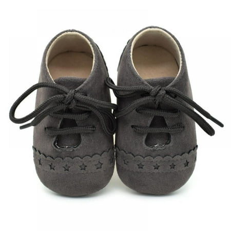 Baby Kids Soft Sole Moccasin Boys Girls Toddler Suede Leather Crib Shoes 0-18M