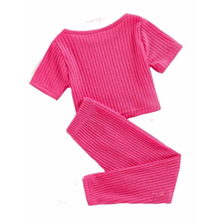 Casual Solid Round Neck Short Sleeve Hot Pink Toddler Girls Two-piece Outfits (Girl s)
Casual Solid Round Neck Short Sleeve Hot Pink Toddler Girls Two-piece Outfits (Girl s)