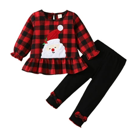 GWAABD Toddler Summer Clothes Girl Black Cotton Blend Toddler Girls Long Sleeve Plaid Cartoon Santa Embroidered Ruffles T Shirt Tops Pants Outfits 80
GWAABD Toddler Summer Clothes Girl Black Cotton Blend Toddler Girls Long Sleeve Plaid Cartoon Santa Embroidered Ruffles T Shirt Tops Pants Outfits 80