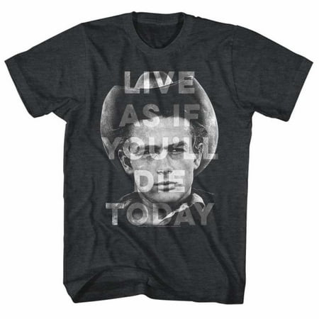 James Dean 1950's American Heartthrob Icon Actor Rebel Adult Tee Live Today 3X Black