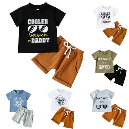 SILVERCELL Infant Toddler Boys Short Sleeve Letter T Shirt Tops + Drawstring Shorts Summer Outfit Set 0-3 Years 
SILVERCELL Infant Toddler Boys Short Sleeve Letter T Shirt Tops + Drawstring Shorts Summer Outfit Set 0-3 Years