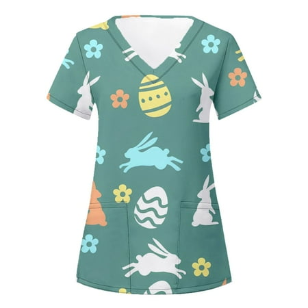 Easter Bunny Blouses Working Uniform Blouses Working Uniform Women s Pocket Printing Easter T Shirt Tops Uniforms Scrubs Uniform Nurses
Easter Bunny Blouses Working Uniform Blouses Working Uniform Women s Pocket Printing Easter T Shirt Tops Uniforms Scrubs Uniform Nurses