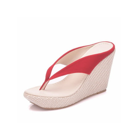 UKAP Wedge Flip Flops For Women Platform Sandal Slippers Summer Beach Shoes Red Tag41=US 9(W)
UKAP Wedge Flip Flops For Women Platform Sandal Slippers Summer Beach Shoes Red Tag41=US 9(W)