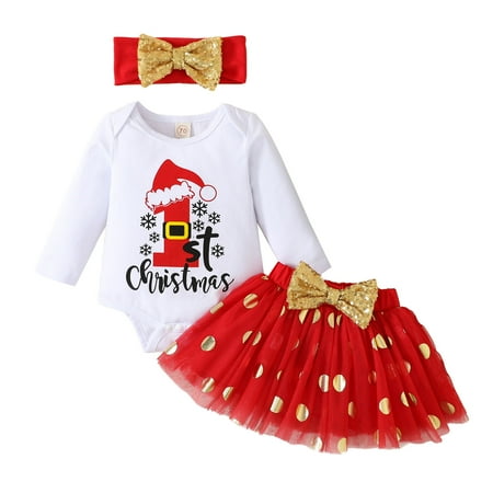 AIMAOMI Girls Long Sleeve Christmas Letter Printed Romper Bodysuit Dot Prints Tulle Skirts Headbands Outfits H
AIMAOMI Girls Long Sleeve Christmas Letter Printed Romper Bodysuit Dot Prints Tulle Skirts Headbands Outfits H