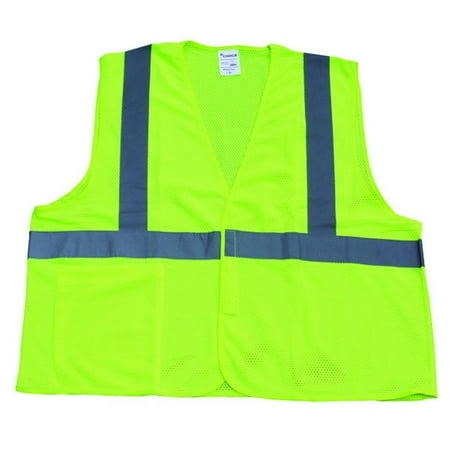 TruForce™ Class 2 Solid Mesh Safety Vest Lime 2X-Large (9 Units)